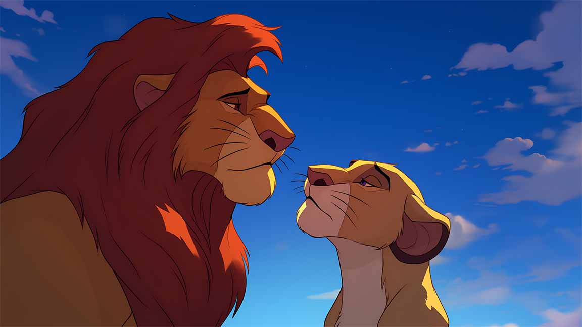 lion king simba nala love desktop wallpaper cover