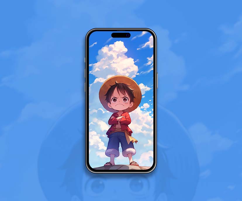 luffy chibi one piece anime clouds wallpapers collection