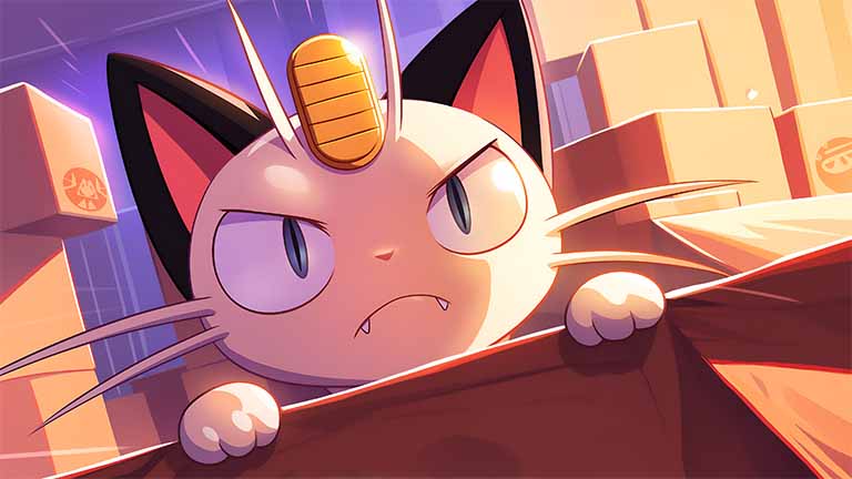meowth angry box pokemon desktop wallpaper cover