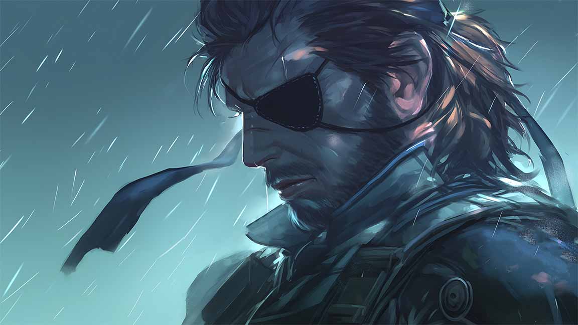 metal gear solid snake eye patch profile desktop wallpaper cover