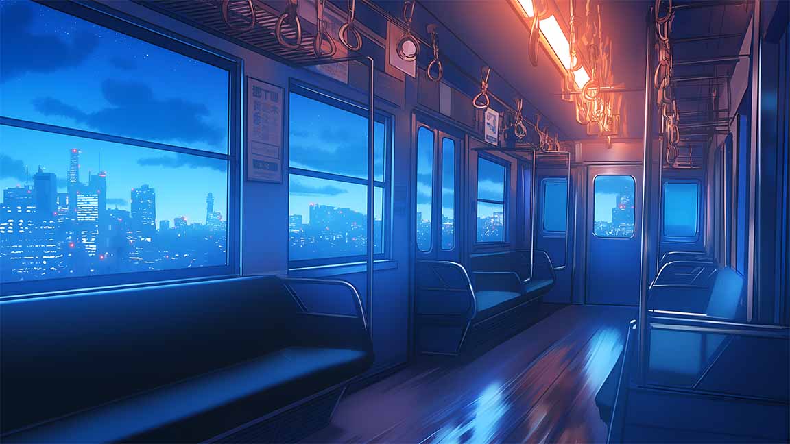 midnight train cityscape lights desktop wallpaper cover
