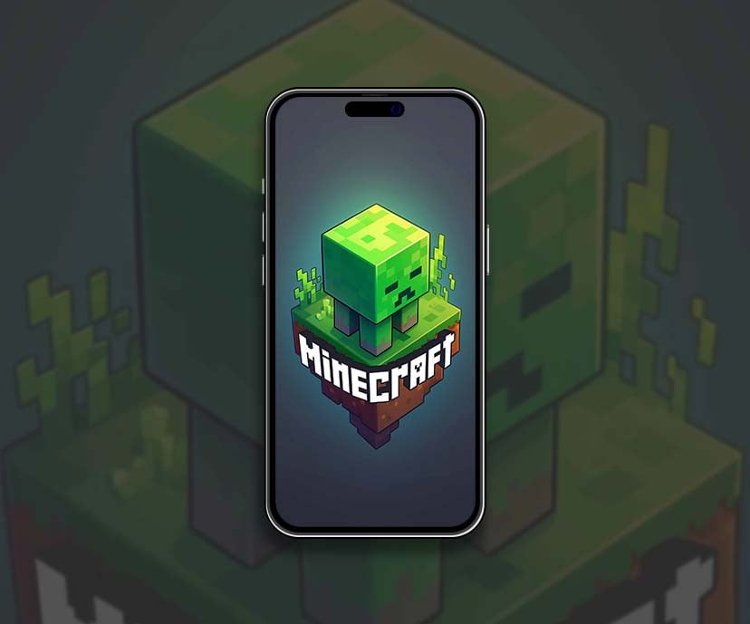 minecraft glowing creeper floating island wallpapers collection