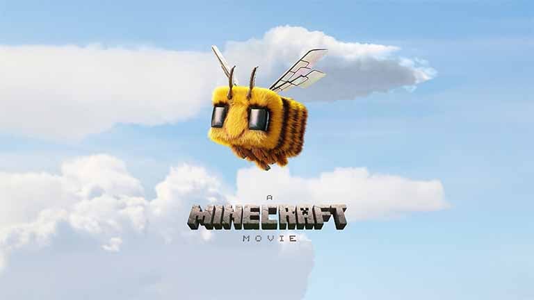 minecraft movie bee flying clouds desktop wallpaper cover