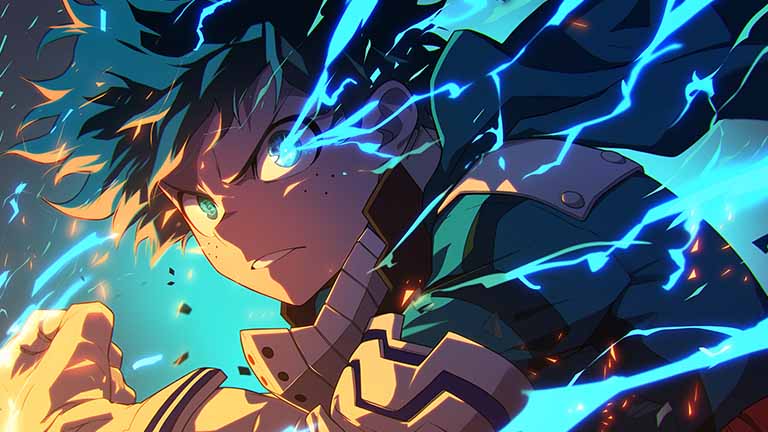 my hero academia izuku midoriya one for all desktop wallpaper cover