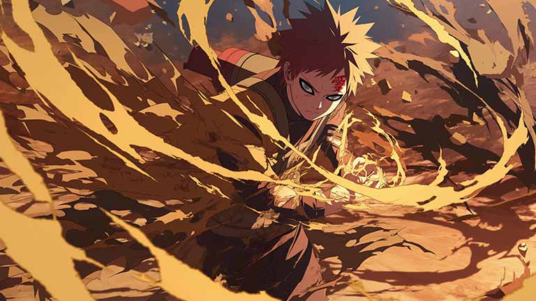 naruto gaara sand power desktop wallpaper cover