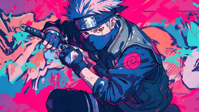 naruto kakashi copy ninja stance desktop wallpaper cover