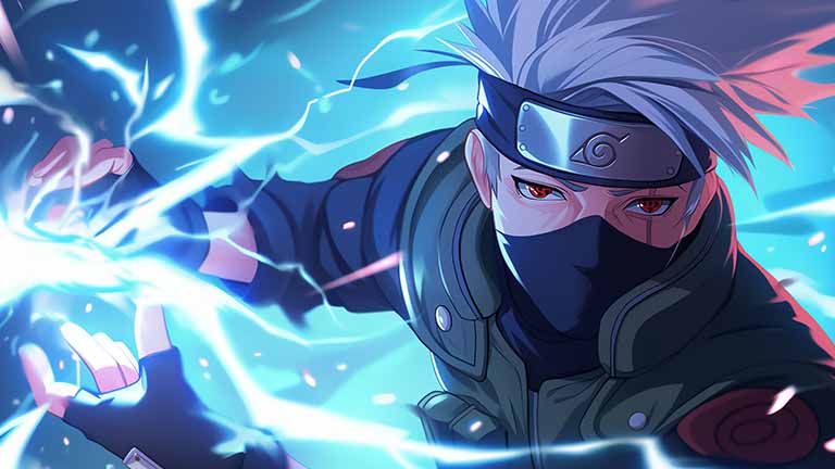 naruto kakashi hatake raikiri power desktop wallpaper cover