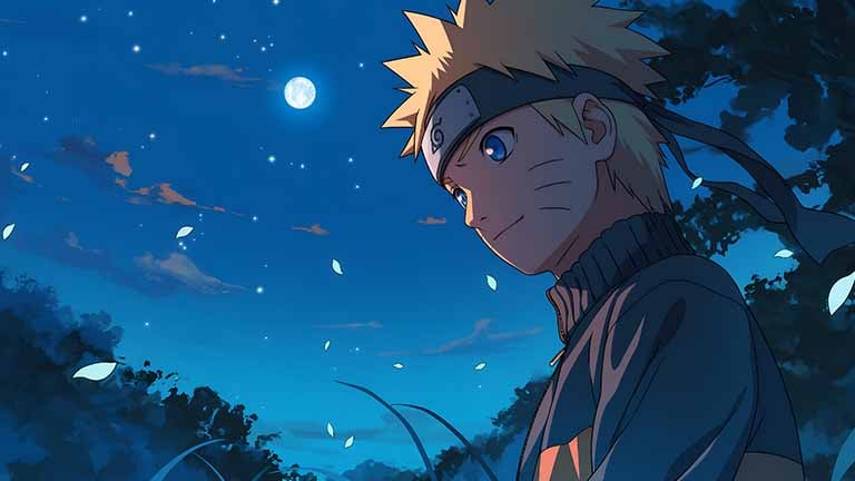 naruto under moonlight desktop wallpaper cover