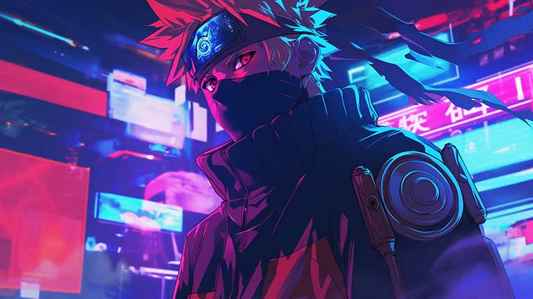 naruto uzumaki cyberpunk city desktop wallpaper cover