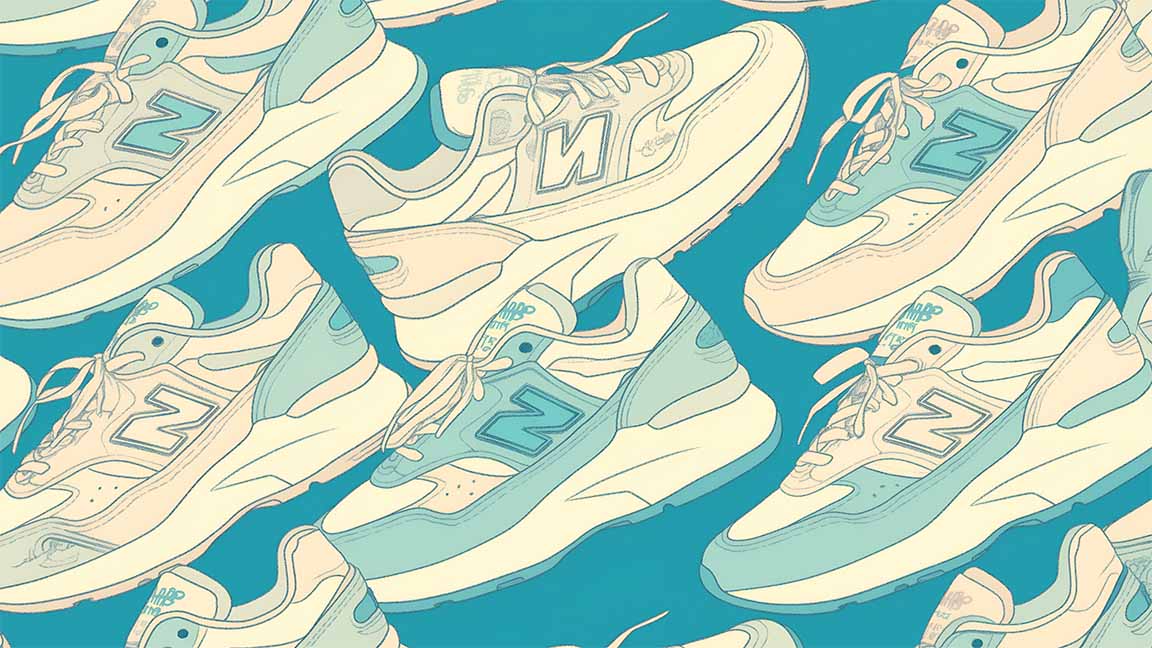new balance sneakers minimal pattern desktop wallpaper cover