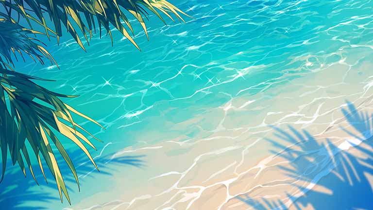 ocean view palm shadow desktop wallpaper cover