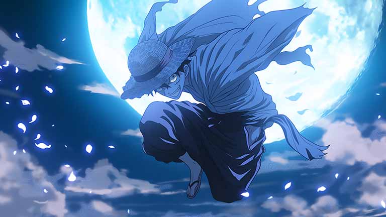 one piece luffy moonlit leap desktop wallpaper cover