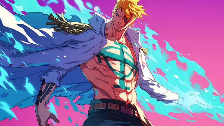 one piece marco phoenix flames desktop wallpaper cover