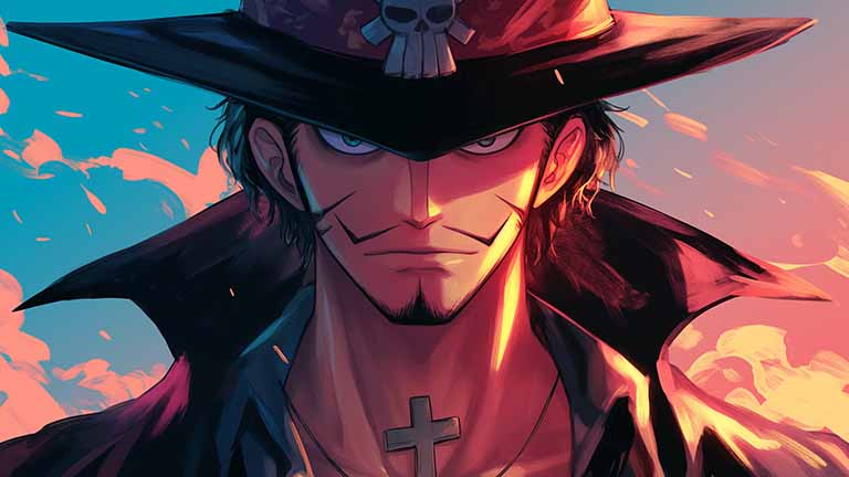 one piece mihawk fierce glare desktop wallpaper cover