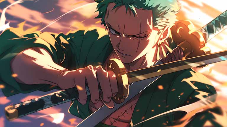 one piece roronoa zoro unyielding spirit desktop wallpaper cover