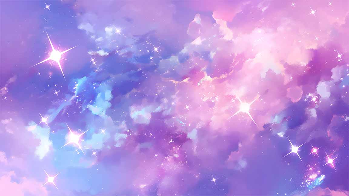 pastel galaxy stars cosmic clouds desktop wallpaper cover