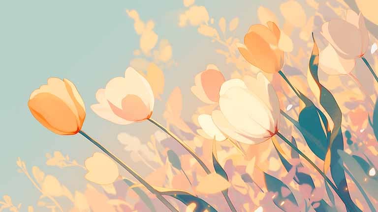 pastel tulips soft light desktop wallpaper cover