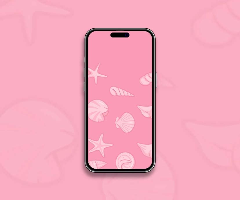 pink seashell pattern aesthetic wallpapers collection