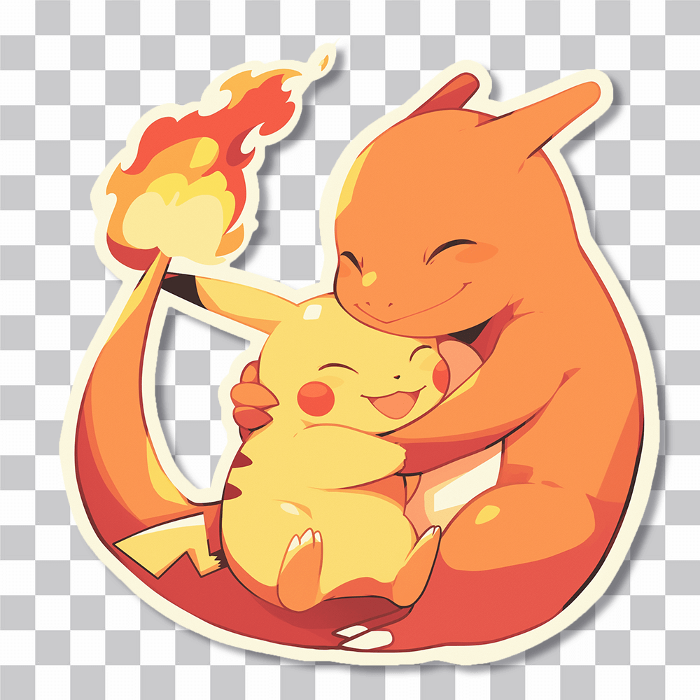 pokemon friends hug sticker cover