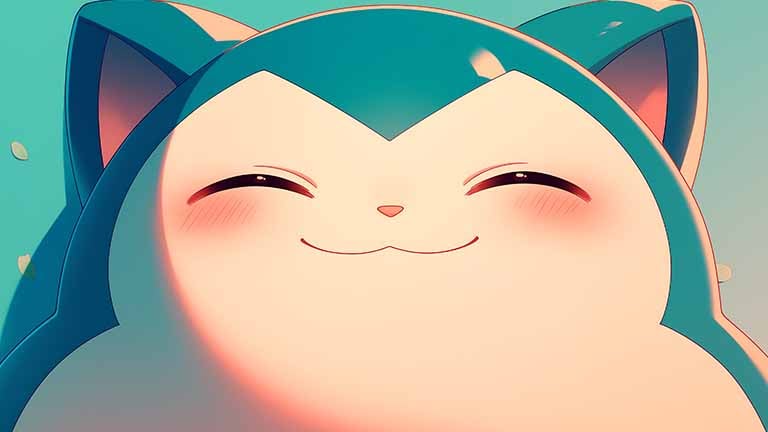 pokemon snorlax happy smile desktop wallpaper cover
