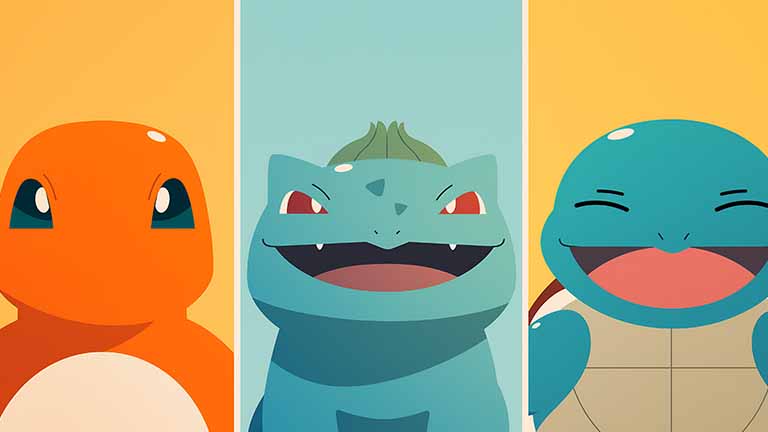 pokemon starters trio desktop wallpaper cover