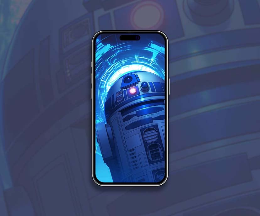 r2d2 hologram blue sci fi wallpapers collection