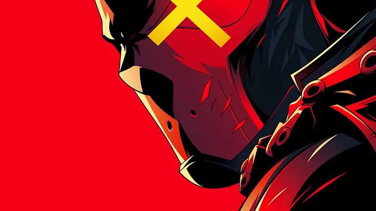 red hood yellow x mask desktop wallpaper cover