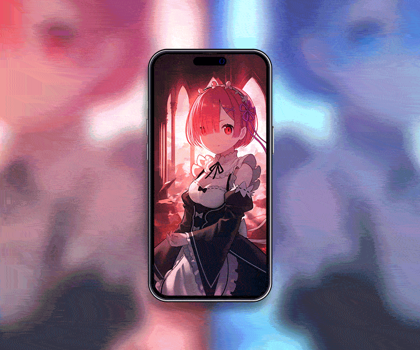 rem and ram crimson and icy glow tap to switch wallpapers collection