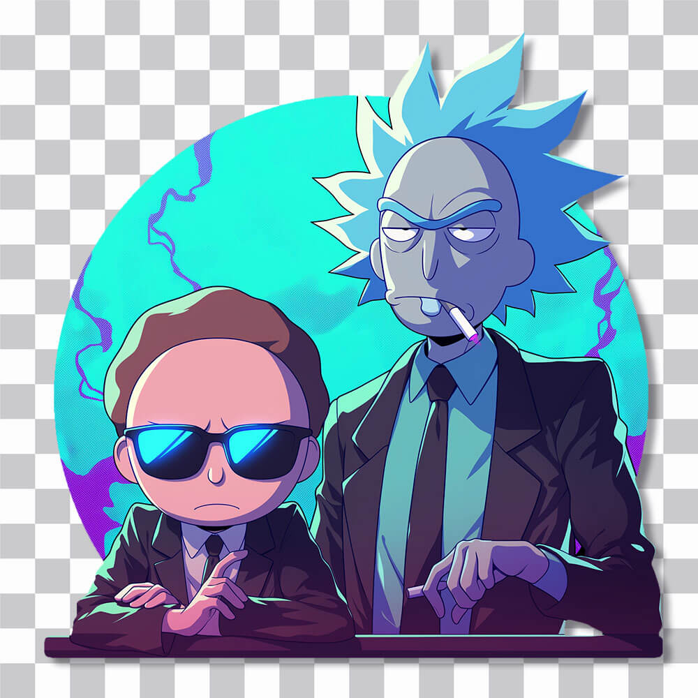rick and morty interdimensional friends sticker cover