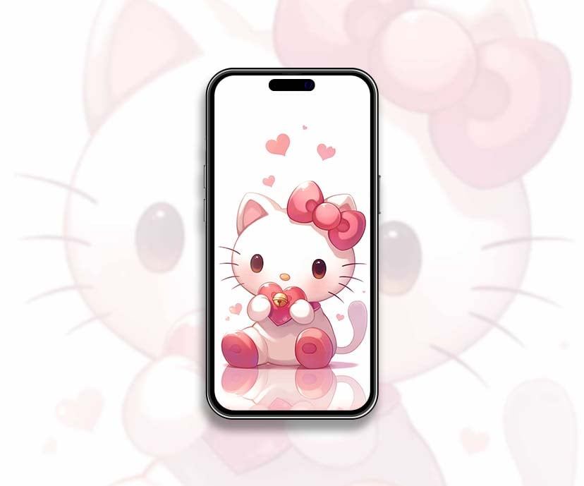 romantic chibi hello kitty heart love wallpapers collection