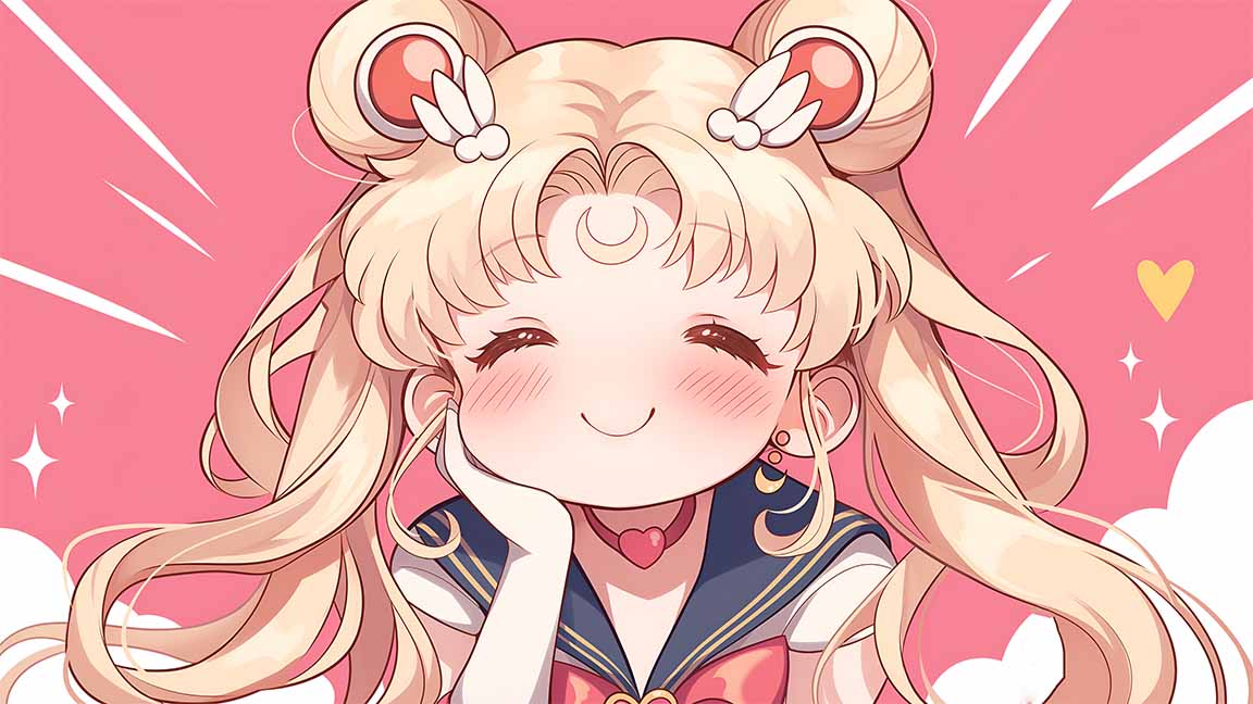 sailor moon cute chibi pink desktop wallpaper cover