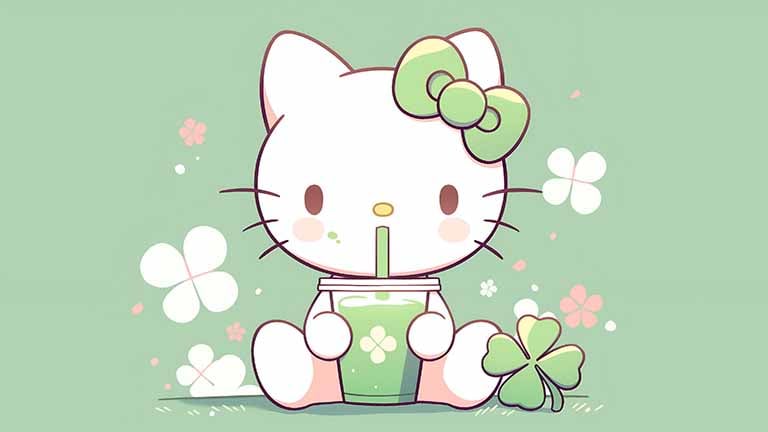 sanrio hello kitty peaceful moment desktop wallpaper cover