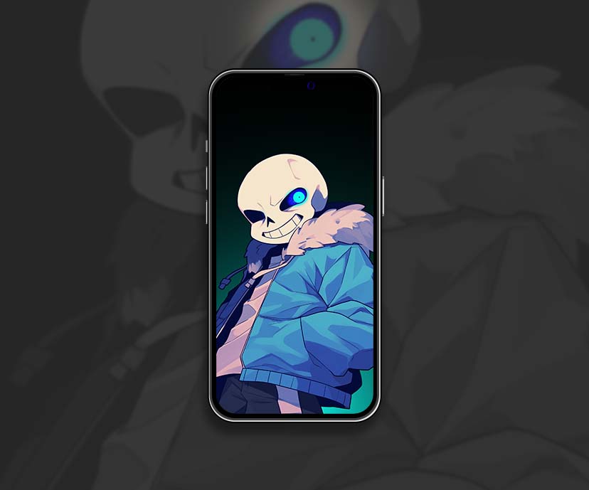 sans undertale glow blue jacket wallpapers collection