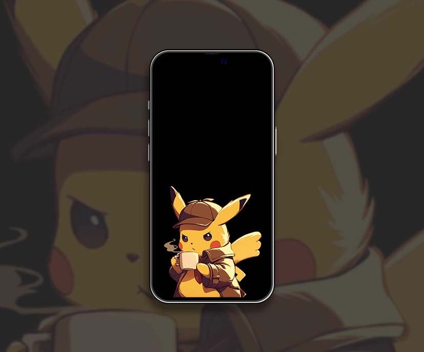 serious detective pikachu coffee break wallpapers collection
