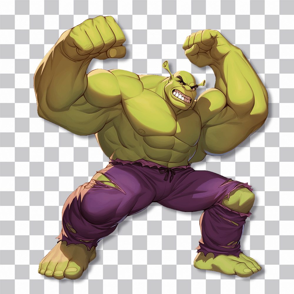 shrek hulk rage sticker cover
