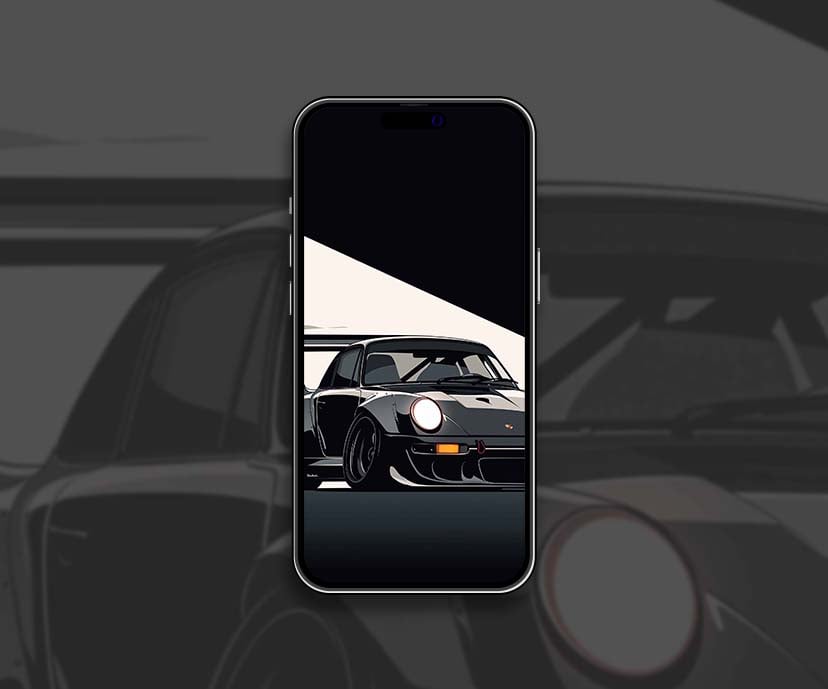 sleek black porsche minimalist dark wallpapers collection