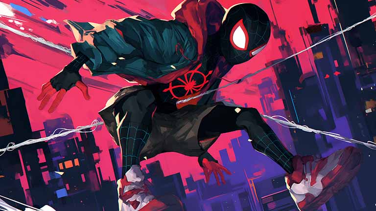 spider man miles leaping desktop wallpaper cover