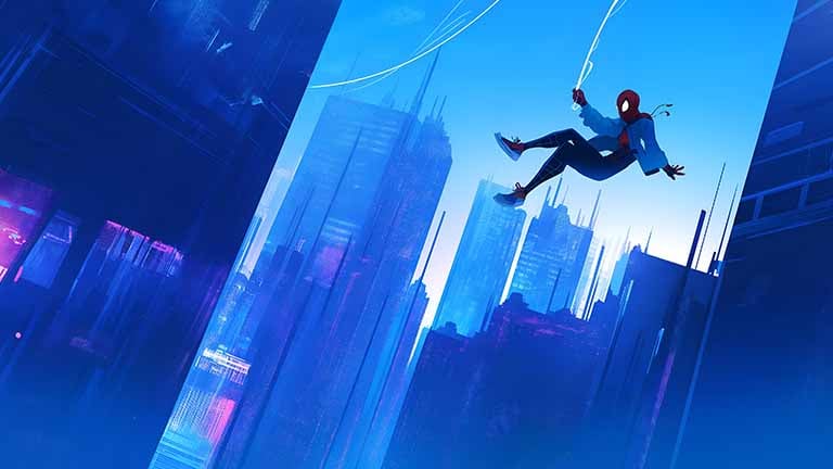 spider man miles urban descent desktop wallpaper cover
