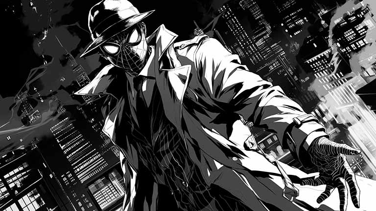 spider man noir detective desktop wallpaper cover