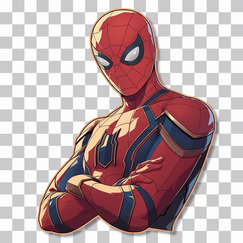 spidey crossed arms sticker cover