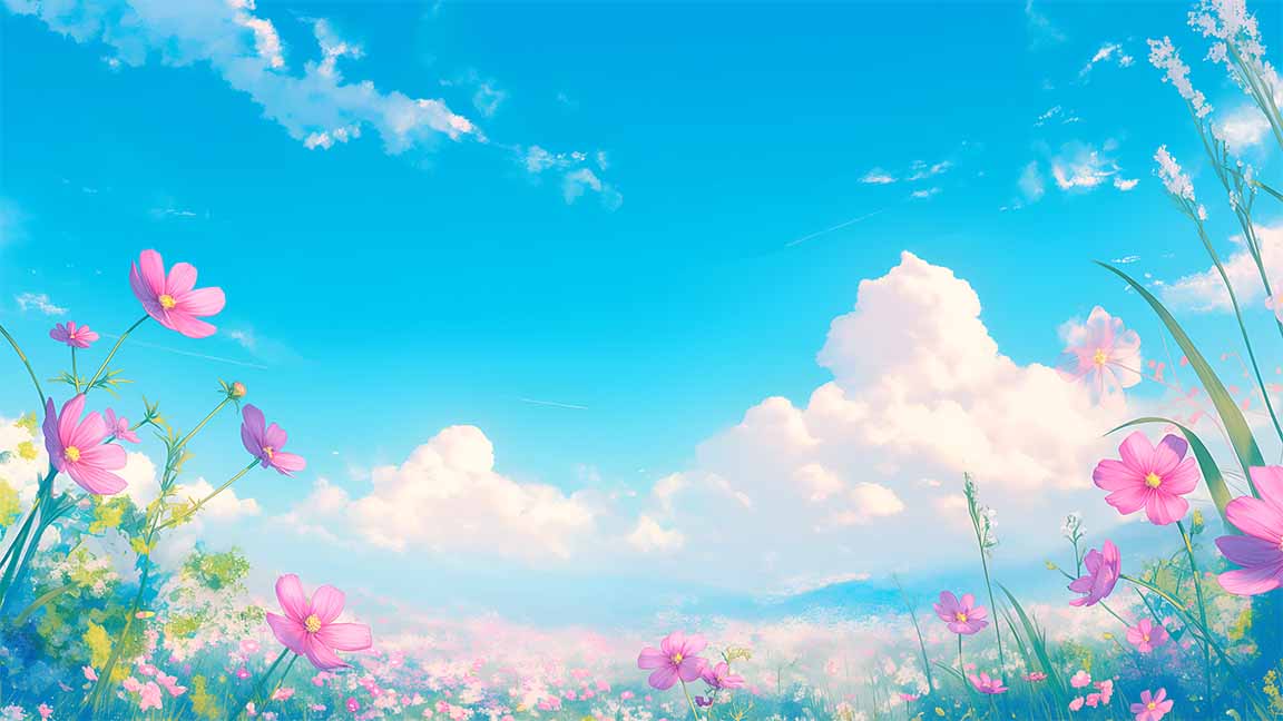 spring blue sky soft fluffy desktop wallpaper cover
