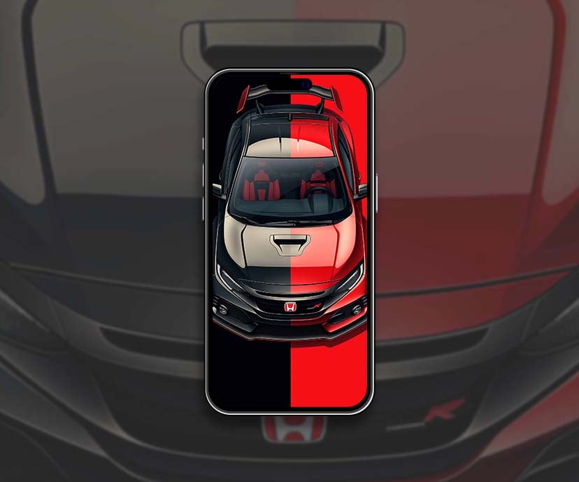 stylish honda type r split red black car wallpapers collection