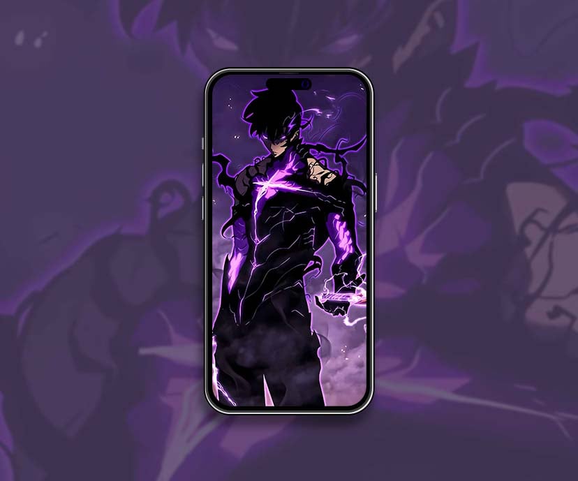 sung jinwoo dark armor purple lightning wallpapers collection