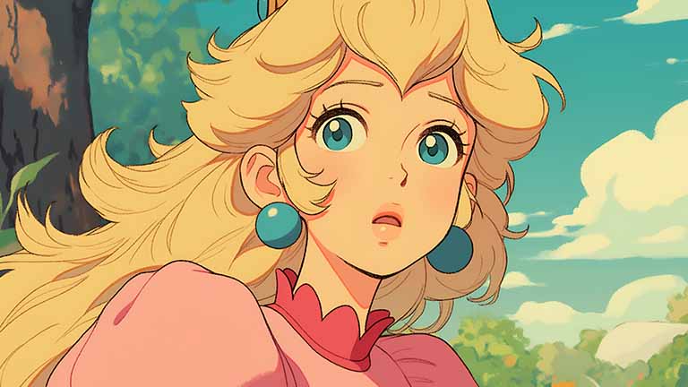super mario princess peach surprise desktop wallpaper cover