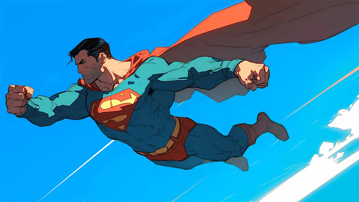 superman flying classic art desktop wallpaper cover