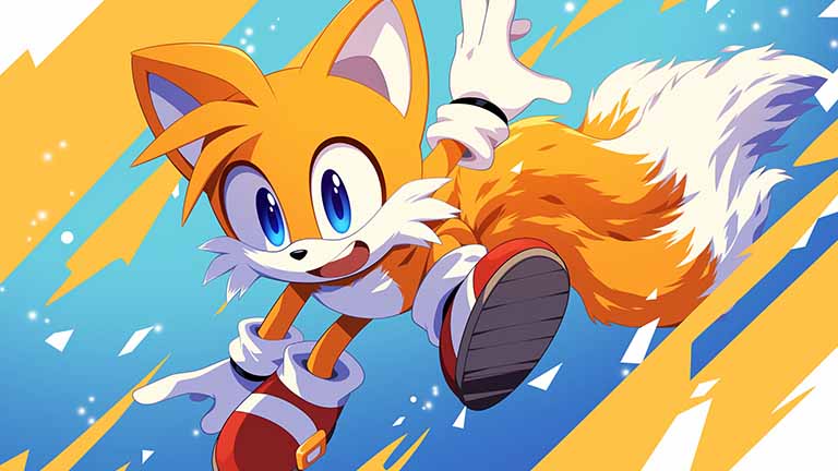 tails happy flight desktop wallpaper cover