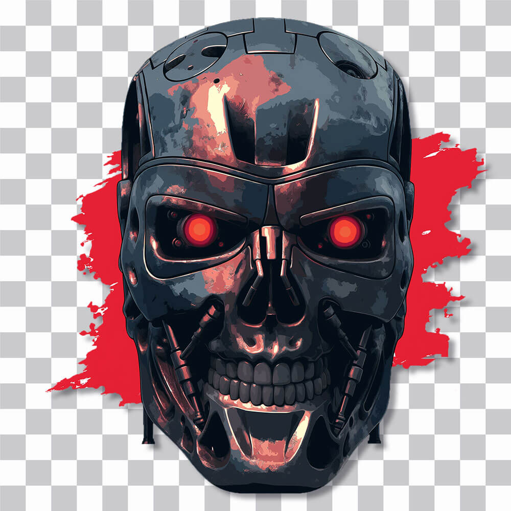 terminator t800 red eye sticker cover