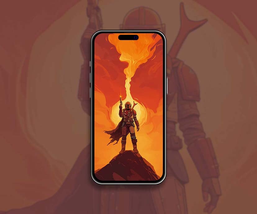 the mandalorian orange star wars wallpapers collection