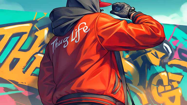 thug life graffiti wall desktop wallpaper cover