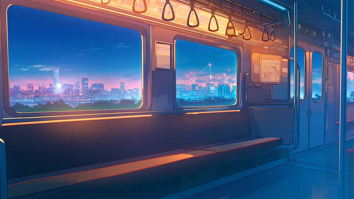 train window night city lights desktop wallpaper cover